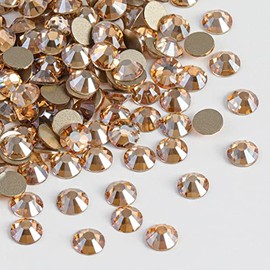 Beadsland 1440 diamantes de imitación de cristal con parte trasera plana, gemas redondas, sombra dorada, SS20, 0.181-0.189 in