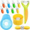 13 Pieces Corn Peeler Cob Corn Remover Corn Zipper Corn