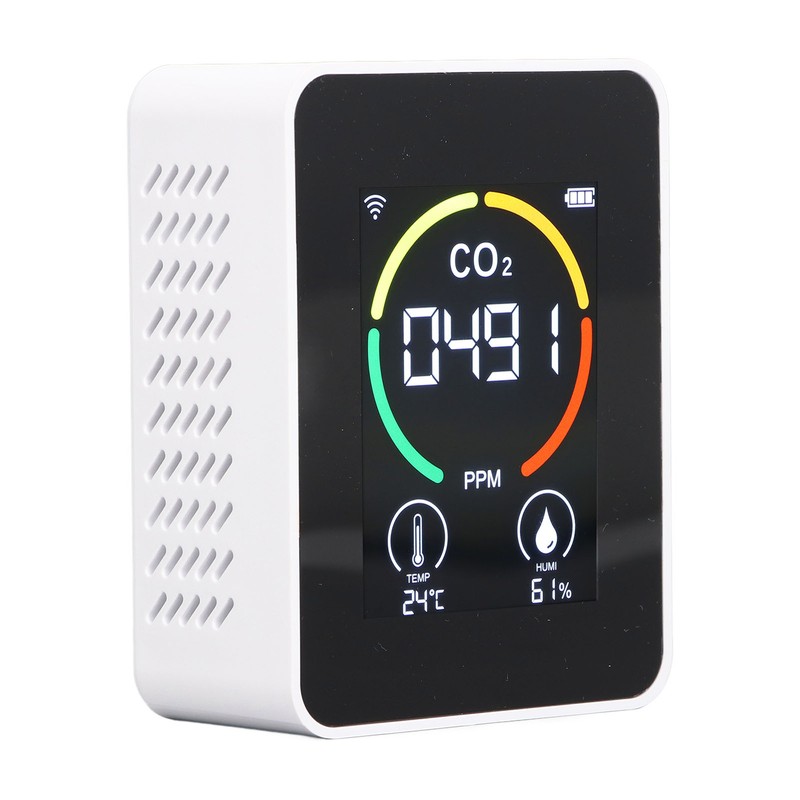 CO2 Detector Portable Battery Operated Temperature Humidity Meter Air Quality