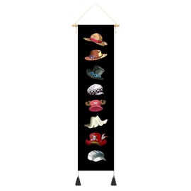 CosplayStudio Large One Piece Scroll Picture | Mugiwara Kakemono | Straw Hat Pirate Wall Poster | Strawhat Pirates | 130 x 33 cm | One Piece Hats