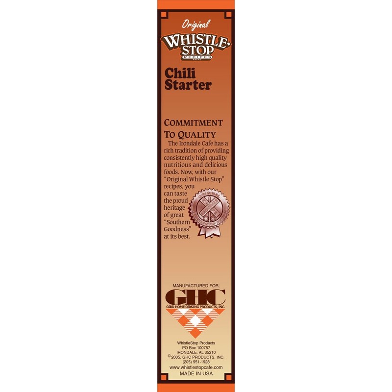 Original WhistleStop Cafe Recipes | Chili Starter Mix | 5-oz