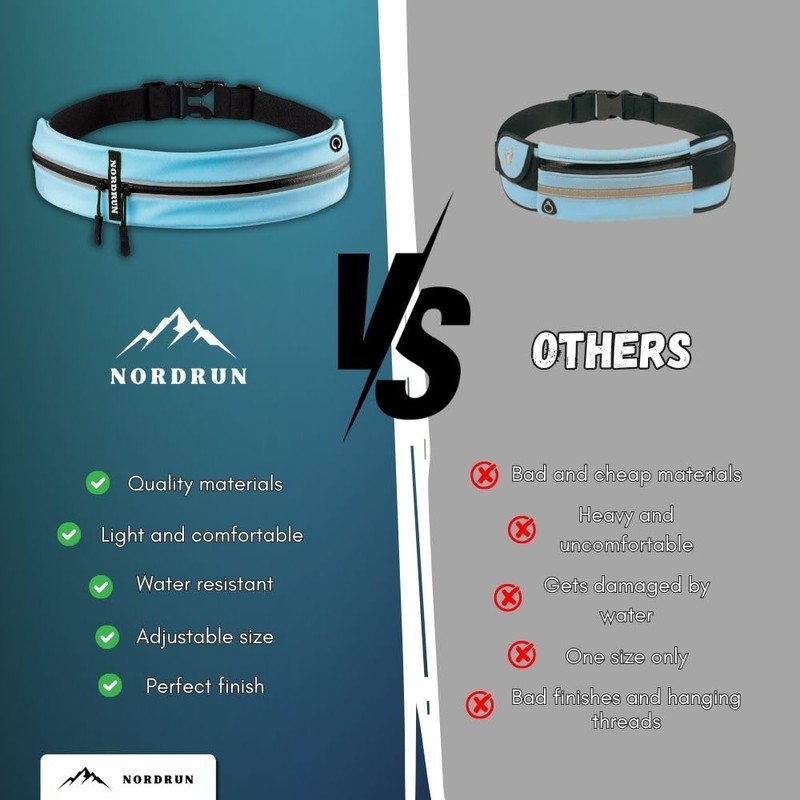 Nordrun Slim Running Belt Bag, blue