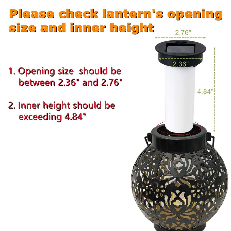 Solar-Lantern Waterproof Flame-Lights Replacement Top - Garden Decor Outdoor Flame