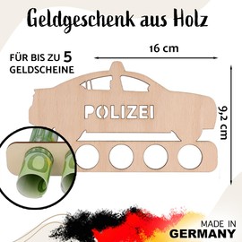 Spruchreif Money Gift Policeman - Original Wooden Gift for Police Officers | Perfect Gift Idea for Police Officers