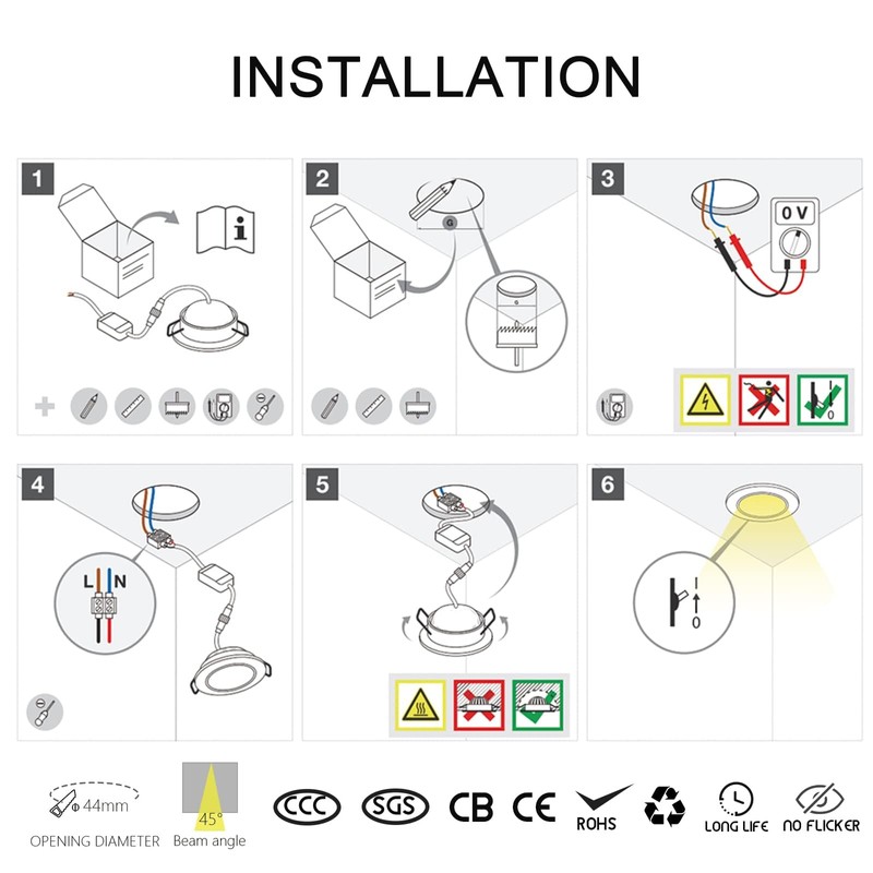 JOYINLED 1 Pack 3 W COB LED Mini Spotlight, Recessed