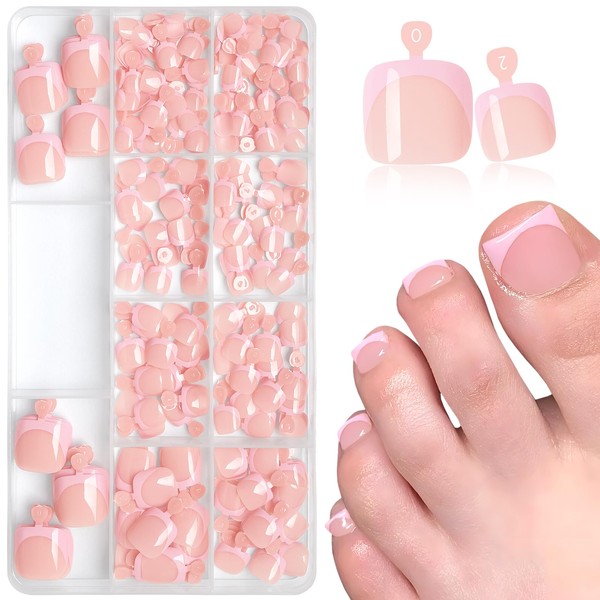 AddFavor Press on Toenails for Women, 240pcs Toe Nail Press