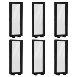 QOTSTEOS 6pcs 3D Floating Display Case, Transparent PE 3D Floating Frame Display Case Suspension Jewelry Organizer(Black)