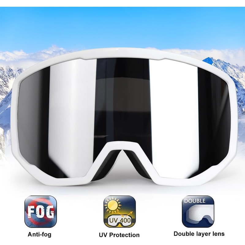 EXP VISION Ski/Snowboard Goggles for Men Women, OTG Snow Goggles