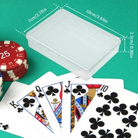 10 Pieces Playing Cards Box Collectible Card Case Storage Box Small Boxes Storage Transparent Box Plastic Box with Lid for Small Items, Box for Playing Cards, Beads (10 Pieces, White)
