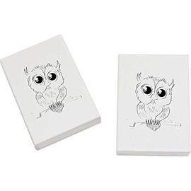 2 x 45mm 'Cute Owl' Erasers/Rubbers (ER00010654)