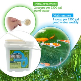 Pond Cleaner & Clarifier - Outdoor Pond Treatment to Remove Muck & Sludge with Natural Pond Bacteria for Clear Water in Outdoor Ponds, Safe for Live Koi Fish & Water Plants - 8lbs, Treats 760k Gallons
