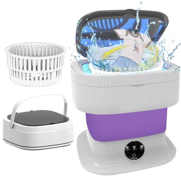 Portable Washing Machine,16L Folding Mini Washer with 3 Modes Deep