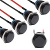 STARELO 5pcs 16mm Latching Push Button Switch Black Shell with