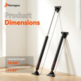 PAMAGOO 20 Inch 150 Lbs Gas Struts with Mounting Brackets (𝐍𝐨𝐧-𝐫𝐞𝐦𝐨𝐯𝐚𝐛𝐥𝐞), C16-17566 20" Gas Shocks for Rv Basement Door, RV King Bed Travel Trailer Murphy Bed Lift Support, Qty 2
