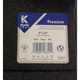 Kunin 10 Pieces Kunin Premium Craft Felt  9" x 12" Black Rectangle