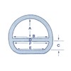 Double Bar D Ring Stainless Steel 6MM x 50MM