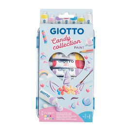 Giotto Paint Candy Collection 7x 12ml + 1 pennello + 1 Matita Giotto