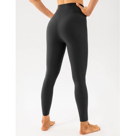 Lavento Women's All Day Soft Light Yoga Leggings 25" - No Front Seam Workout Legging Active Tights (Dark Gray, 6)