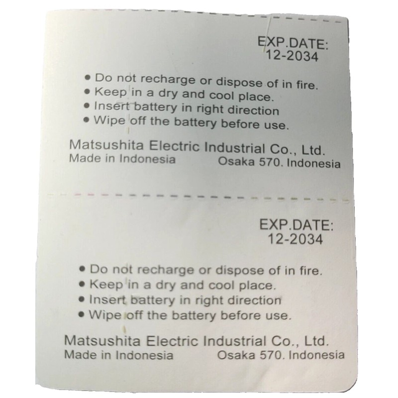 Panasonic CR1220 PANASONIC 2PK 3V LITHIUM DL1220 ECR1220 (GREAT EXP