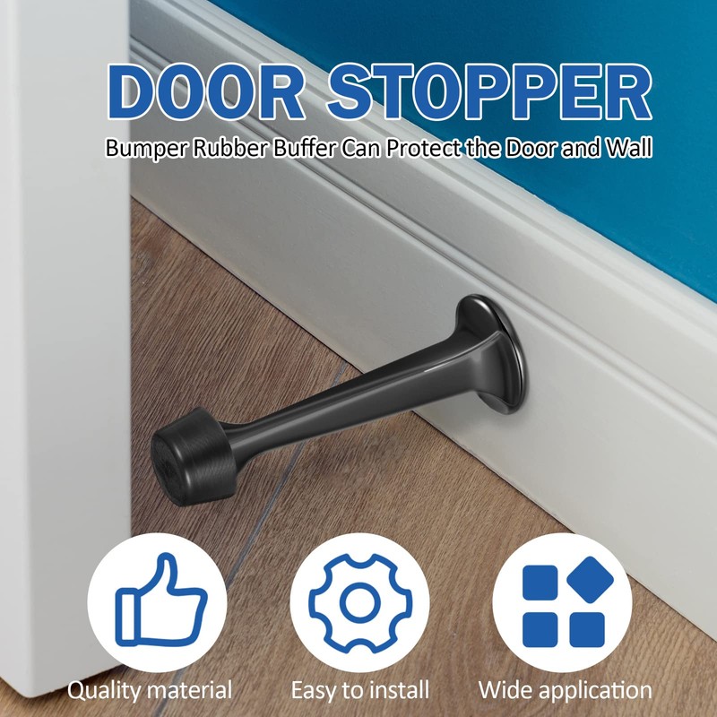 24 Pack Door Stop Heavy Duty Solid Rigid Door Stoppers