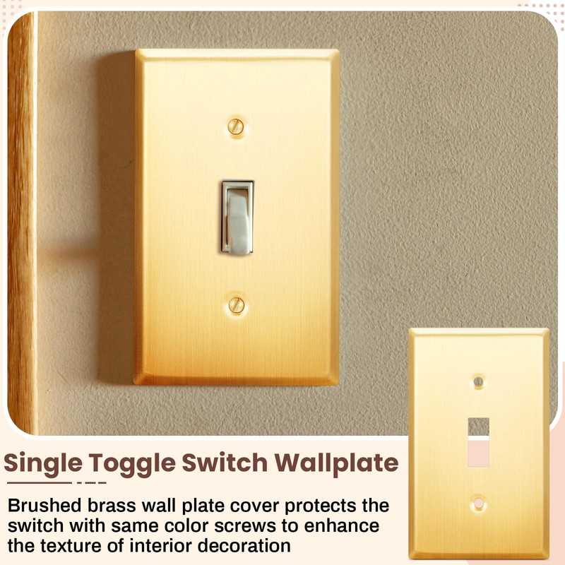 Zonon 8 Pack Gold Outlet Covers 4.50" x 2.76" Toggle