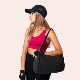 Prizmxed Women's Small Sports Bag, Mini Gym Bag, Lightweight Storage Bag with Adjustable Shoulder Straps, Suitable for Daily Swimming, Fitness and Leisure Sports, black