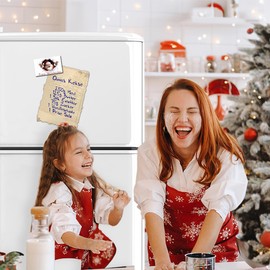 TRIOSK Fridge Magnets 3D Illusion Magnet Santa Claus with Saying Merry Christmas Magnet Santa Claus Gift Funny for Fridge Strong Square Large 85 x 55 mm Red