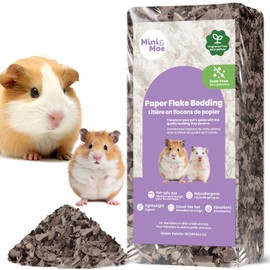 mini&moe Guinea Pigs Bedding，Hamster Bedding: Moisture Absorbent and Dust-Free Natural Paper Small Pet Bedding - for Guinea Pigs, Hamsters, and Rabbits, 12 Liters