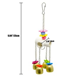 IUHKBH Bird Parrot Toy Colorful Bird Swing Toys with Bell Hanging Toy for Budgie Lovebirds Conures Small Parakeet Cages Decorative Accessories