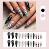 ＴＩＺＹＦＦ Press on Nails, Cold Snow Winter Plum French Nail,