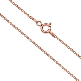 Aka Gioielli® - 925 Sterling Silver Rose Gold Plated Anchor Chain 1.5 mm - Women's Necklace Lengths: 40 45 50 55 60 70 cm, Sterling Silver Gold