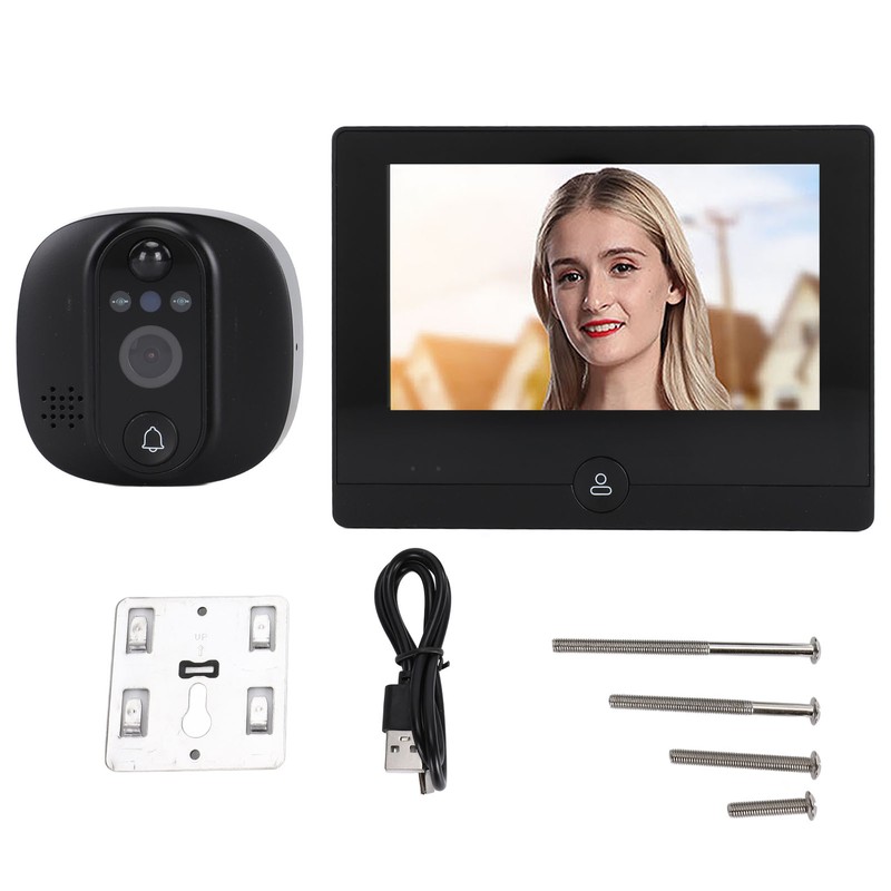 4.3inch Peephole Camera 1080P WIFI Front Door 150 Degree Wide