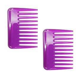Mini Wide Tooth Comb,Small Travel Purse Comb Hair Detangling BeardPocketfor Curly Wet Dry Hair,Detangler Styling for Men Women Handmade of Cellulose (Purple)