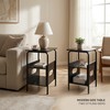Small Side Table, Narrow End Table with 3-Tier Storage, Coffee