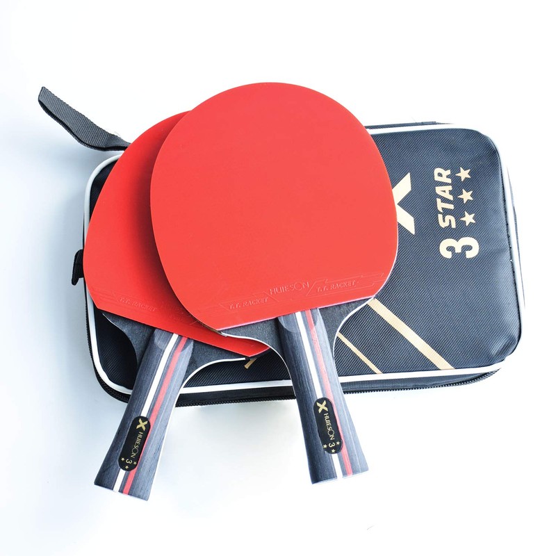 Ping Pong Paddle Set, Table Tennis Racket, Premium Rubber and