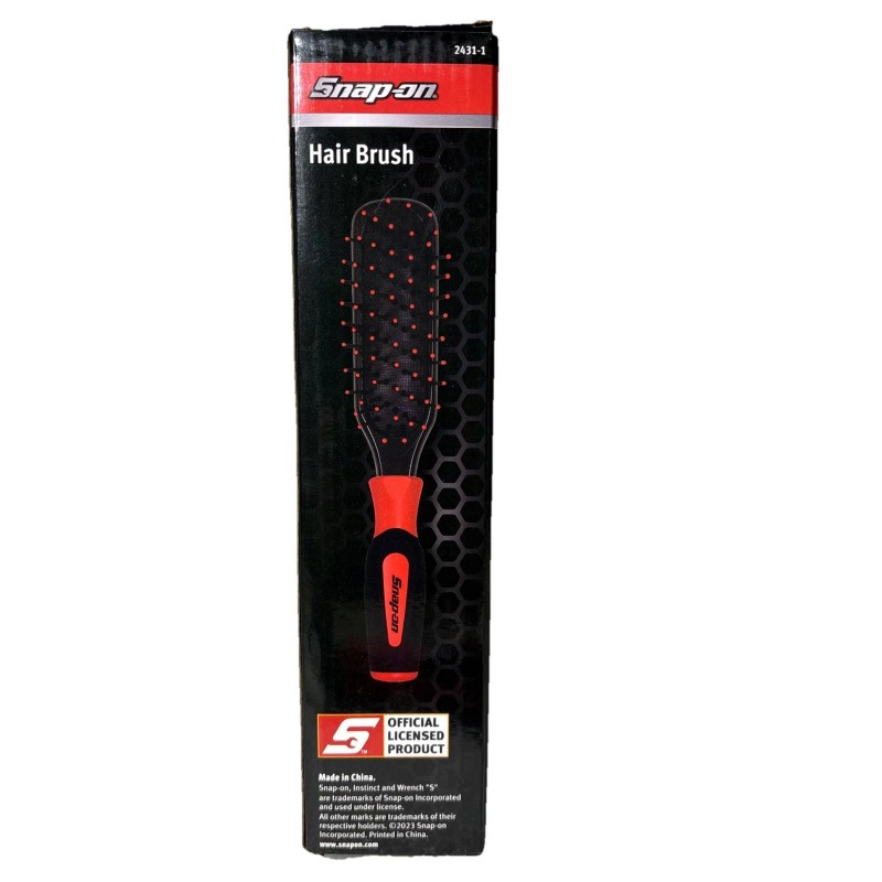 Snap On Tools Hair Brush Soft Grip handle inspired red/black