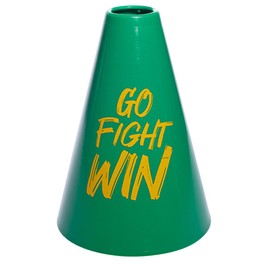 Anderson's, Go Fight Win Green and Gold Megaphones, 7 Inches, Set of 10, School Colors, Fan Gear, Noisemakers, Cheerleader Accessories, Team Spirit