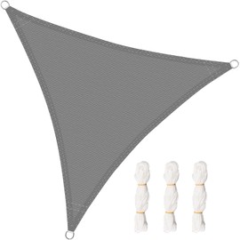 WOLTU Sun Shade Sail 3x3x3 m Triangle Breathable HDPE Sail Shade UV Block with Free Rope Sunscreen Awning Canopy for Outdoor Garden Patio Yard Party,Grey