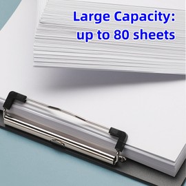 Plastic Clipboards, [Pack of 10] A4 Clipboard Folder with Secure Hold for Office & Classroom Supplies - Black