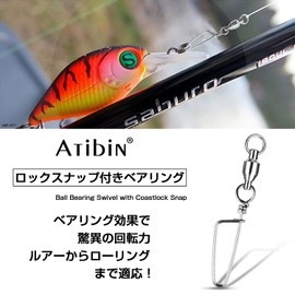 Atibin Fishing Swivels with Snaps for Sarkan Rolling Stream Snaps Fishing Jigging Coastlock Snaps Blue 140kg 25pcs