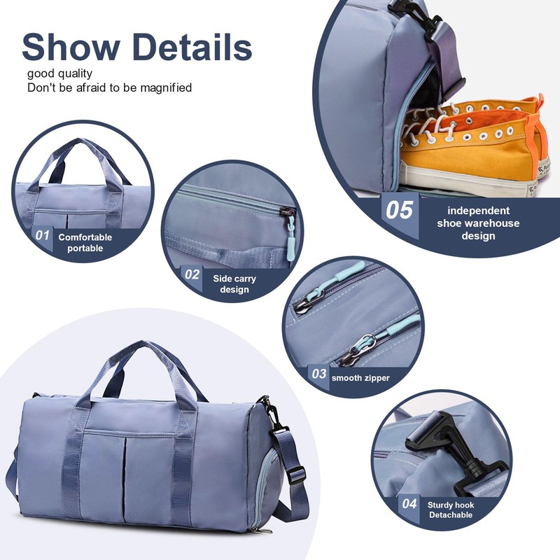 Travel Duffed Tote Bag, Waterproof Fold-able and Expandable Weekender Bag
