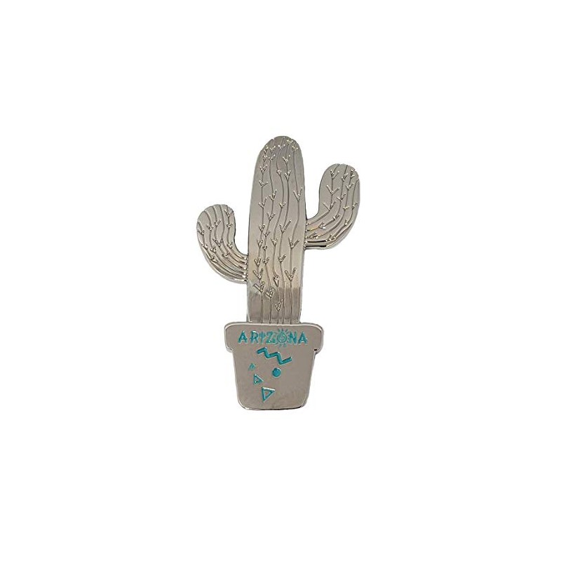 JB Sales Cactus Magnet (Silver) Decorative Metal Refrigerator Magnet Southwest
