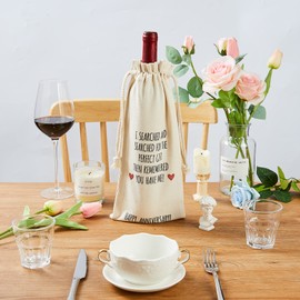 RF&CM Anniversary Wine Bags Gift for Him Her,Funny Anniversary Wine Bag Gift for Him Her Boyfriend Girlfriend Husband Wife Men Woman Fiancé Fiancee - Gay Lesbian - Humorous Special Sentimental Huge