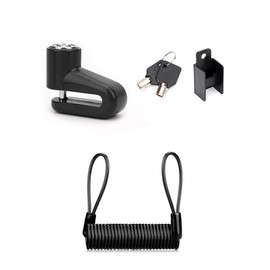 Disc Brake Lock Disc Brake Lock Steel Wire Lock with 1.5 m Long Reminder Rope Scooter Lock Steel Wire Safety Lock for Bicycle Motorcycle Brake Disc