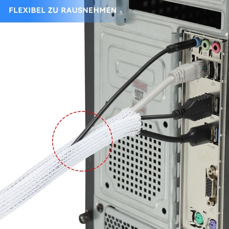 AGPTEK 25 mm-3 m Cable Sleeve, Self-Closing Cable Duct, Flexible