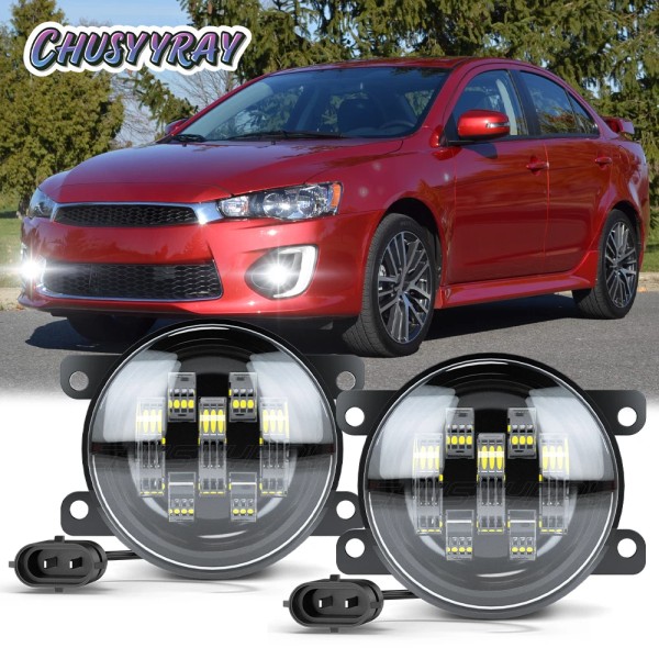 CHUSYYRAY Front Bumper LED Fog Lights Lamp Left&Right Fit Mitsubishi