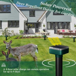 Snake Repellent for Yard 4PCS,Deer Repellent Devices for Plants/Garden,Solar-Powered Deer & Rabbit Repellent Outdoor,Deer Deterrent Devices Outdoor,Sonic,Electronic and Waterproof