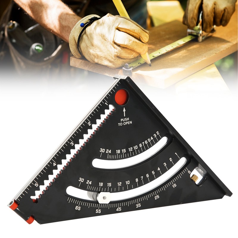 Triangle Angle Ruler Woodworking Folding Aluminum Alloy Measuring Tools 0