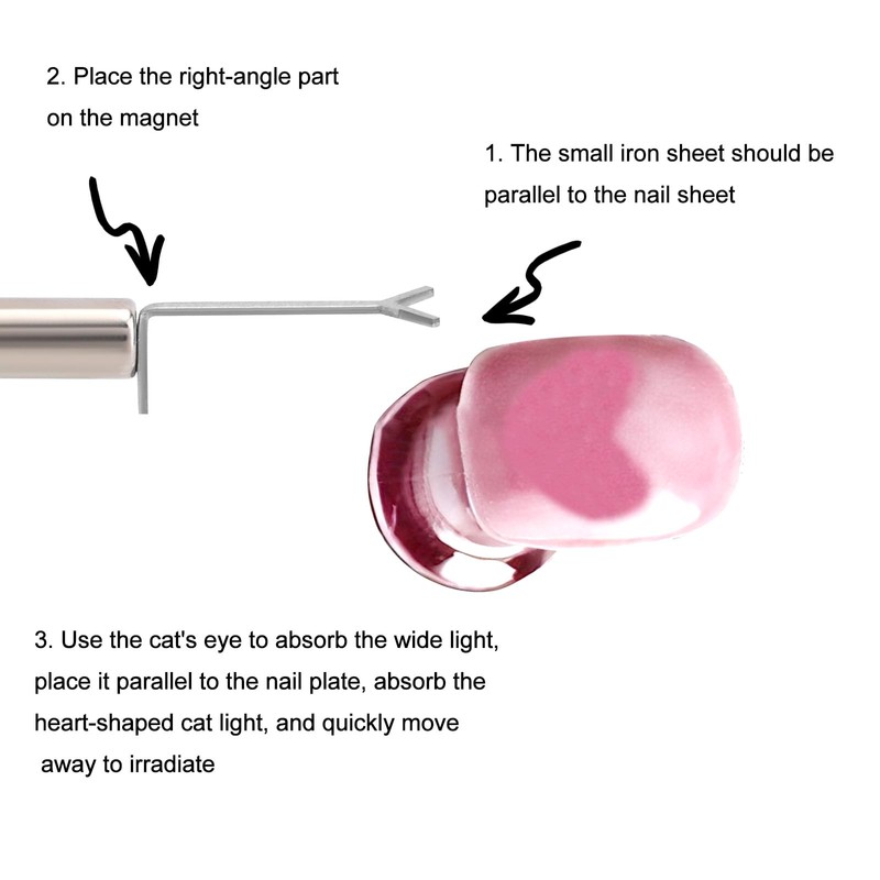 BOXOB Cat Eye Heart Magnet for Nails, Professional Cat Eye