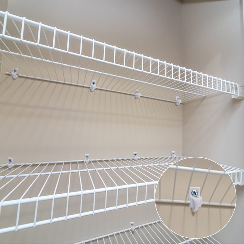Sfcddtlg 25 Pcs White Down Wall Clips - Wire Shelf